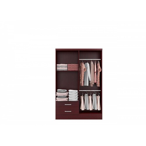 Ropero Closet Bertolini 584 4 Puertas 2 Cajones Caoba