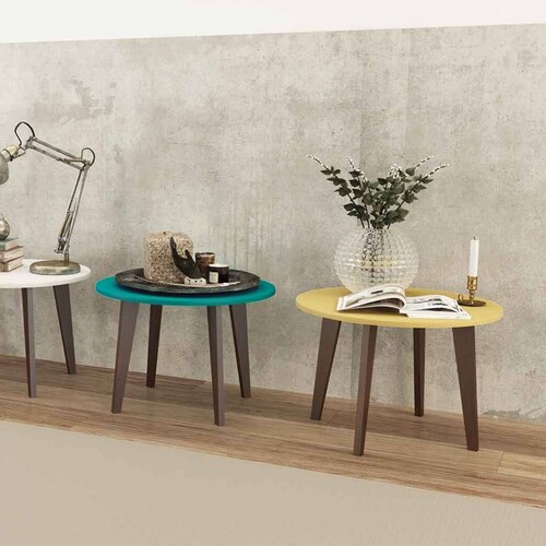 Mesa de Centro Lateral Buró Bertolini RT 3082 Turquesa
