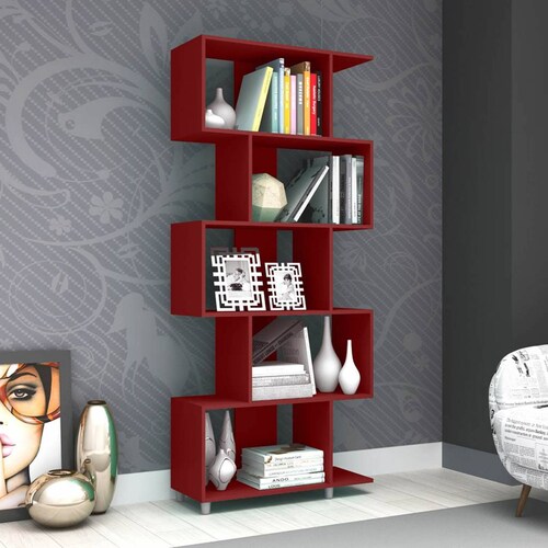 Estantería Librero Biblioteca Bertolini ESM 209 Rojo