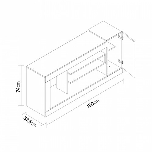 Mesa de TV Bertolini Goya Jatoba para Pantalla Hasta 50