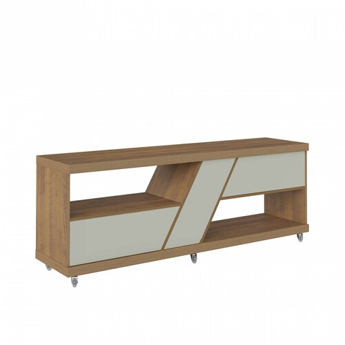 Mesa De TV Bertolini Best Pino Off White Pantalla  60 Pulgadas