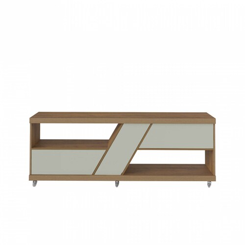 Mesa De TV Bertolini Best Pino Off White Pantalla  60 Pulgadas
