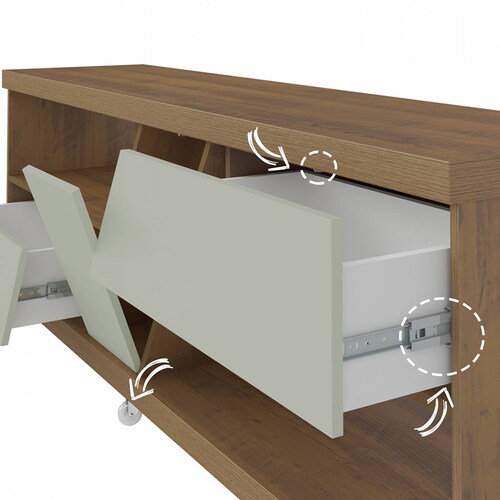 Mesa De TV Bertolini Best Pino Off White Pantalla  60 Pulgadas
