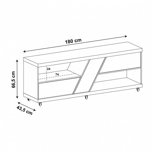 Mesa De TV Bertolini Best Pino Off White Pantalla  60 Pulgadas