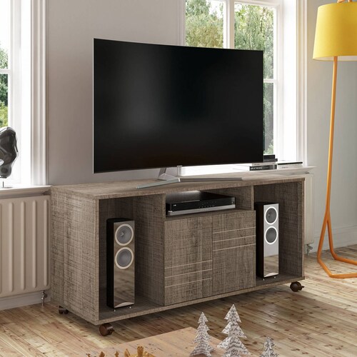 Mesa De TV Bertolini Francia Canela Para Pantalla Hasta 47 Pulgadas