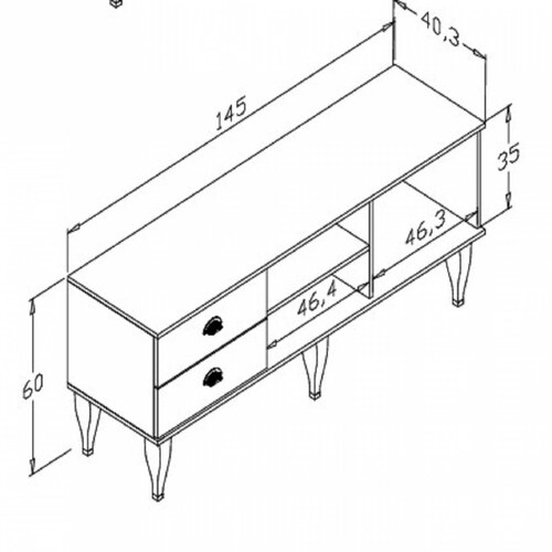 Mesa De TV Bertolini CL 4004 Rustico Para Pantalla Hasta 50 Pulgadas