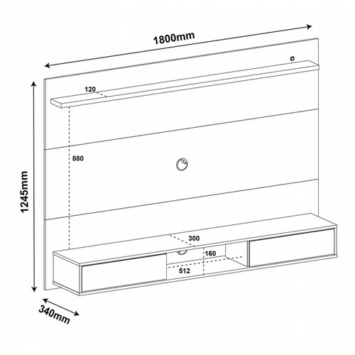 PANEL TV BERTOLINI PLATINUM RUSTICO PANTALLA HASTA 60 Pulg 
