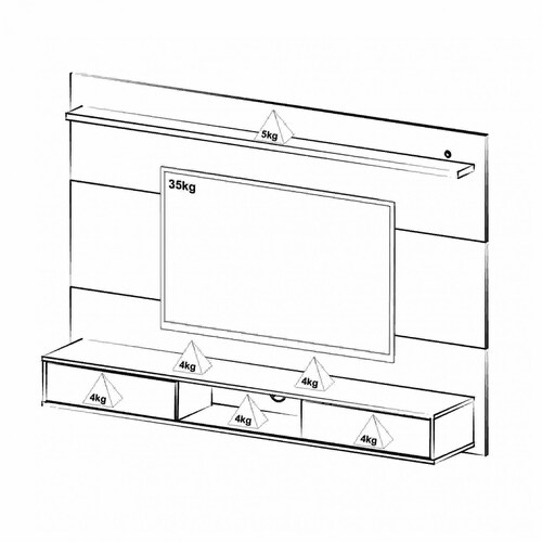 PANEL TV BERTOLINI PLATINUM RUSTICO PANTALLA HASTA 60 Pulg 