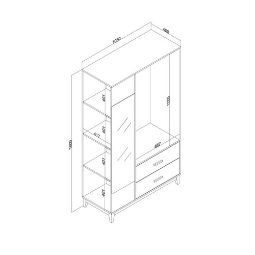 ROPERO CLOSET MULTIUSOS BERTOLINI LE 6017 FREIJO