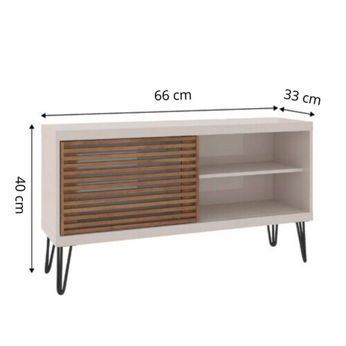 Mesa de TV Bertolini FRIZZ FILET Blanco con Buriti