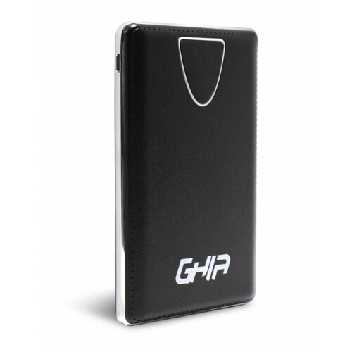 Batería De Respaldo Ghia Power Bank Slim 8000 Mah Color Negro/ Display Indicador Porcentaje De Batería