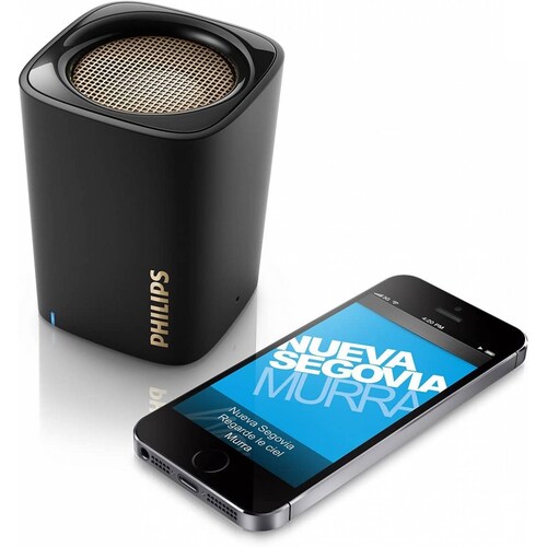 PHILIPS BT100B/37 Altavoz portátil 2 W Negro - Altavoces portátiles (4.44 cm, 2 W, Inalámbrico y alámbrico, A2DP,AVRCP,HFP, 10 m, Negro)