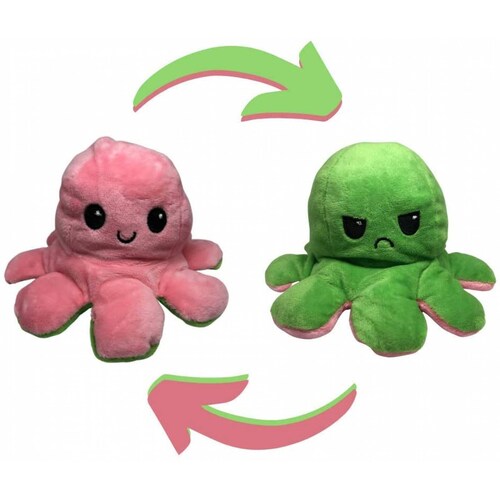 Pulpos de Peluche Reversibles Marca Bonalto (Rosa/Verde)