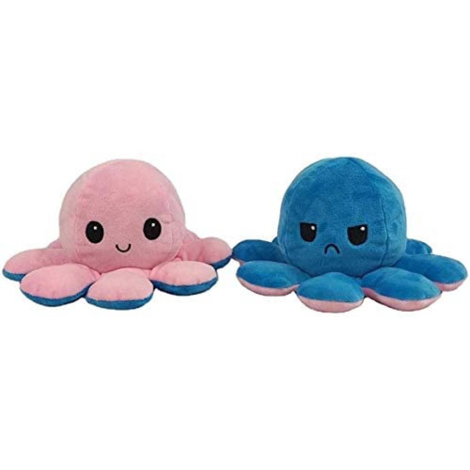 Pulpos de Peluche Reversibles Marca Bonalto Rosa Azul Fuerte