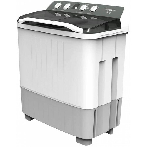Lavadora de 16 kg, doble tina, color blanco marca Hisense