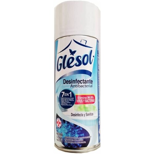 Set Desinfectante Antibacterial, Glesol, 100 Cubrebocas + Desinfectante Antibacterial Glesol 443 ml + 60 Toallitas Kubbies Adulto Antibacteriales con Aloe Vera (Natural)