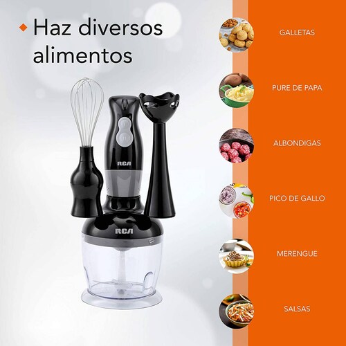 Batidora de mano 3 en 1, 2 vel 750 ml marca RCA