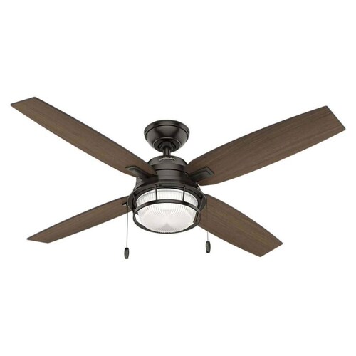 VENTILADOR 52" 4 ASPAS C/CADENA C/LUZ COLOR OCALA NOBEL BRONZE MARCA HUNTER