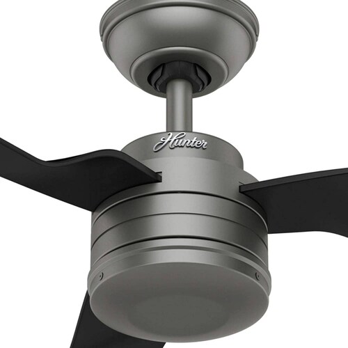 VENTILADOR 52" 3 ASPAS P/EXTERIOR CABO FRIO COLOR PLATA/NEGRO MATE MARCA HUNTER