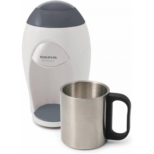CAFETERA 1 TAZA PERSONAL TAZA DE ACERO INOXIDABLE CON FILTRO BLANCA TAURUS