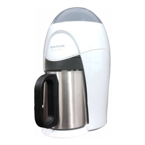 CAFETERA 1 TAZA PERSONAL TAZA DE ACERO INOXIDABLE CON FILTRO BLANCA TAURUS