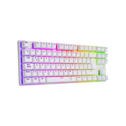 Teclado Gamer T-DAGGER Bora Blanco BLUE T-TGK315 RGB QWERTY 