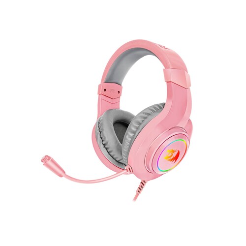 Audifonos Gamer Redragon Hylas Rosa H260P Con Luz Rgb 