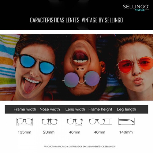 Lentes De Sol Sellingo Vintage Gafas Para Hombre Mujer Uv400 Azul - Vintage