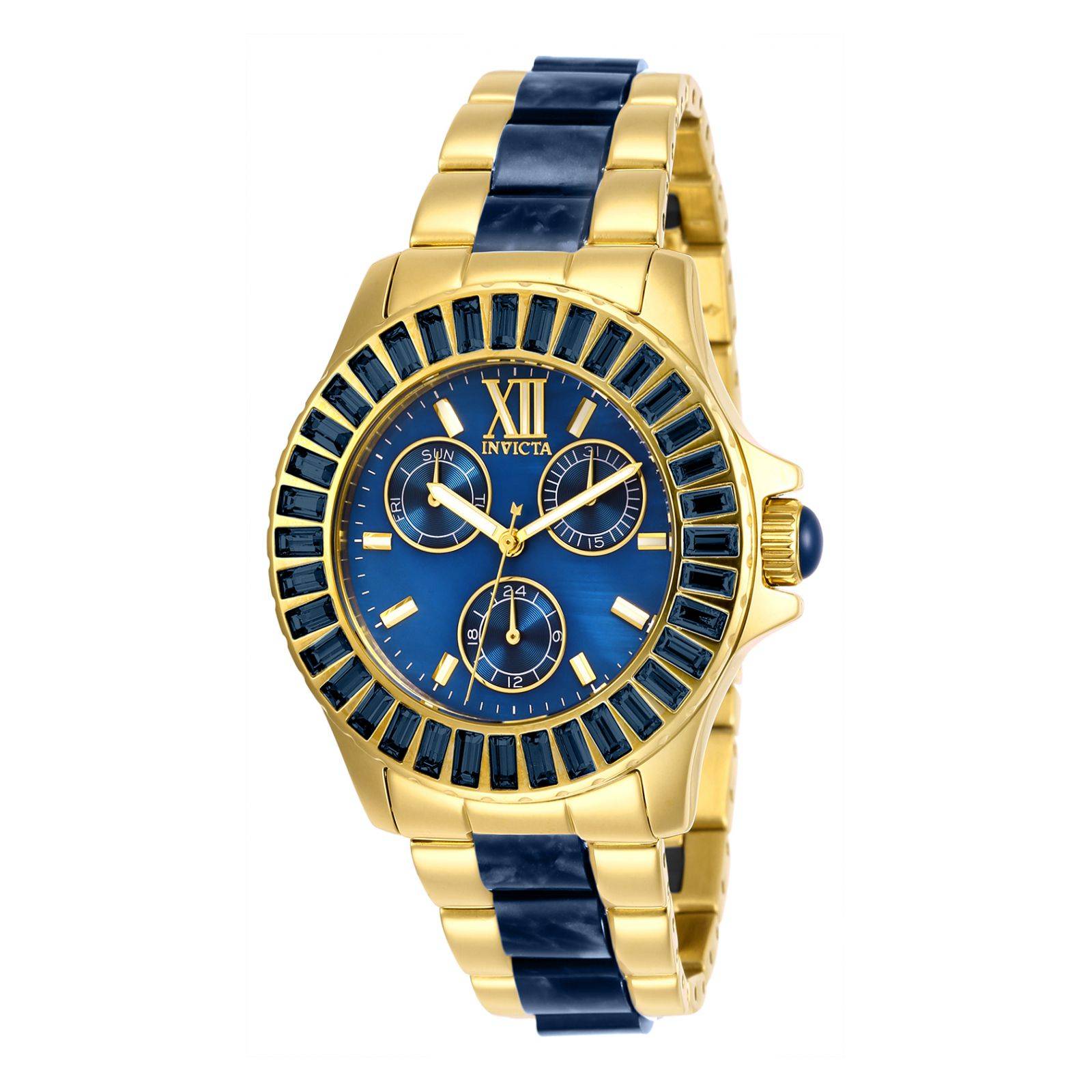 Reloj invicta dorado online con azul