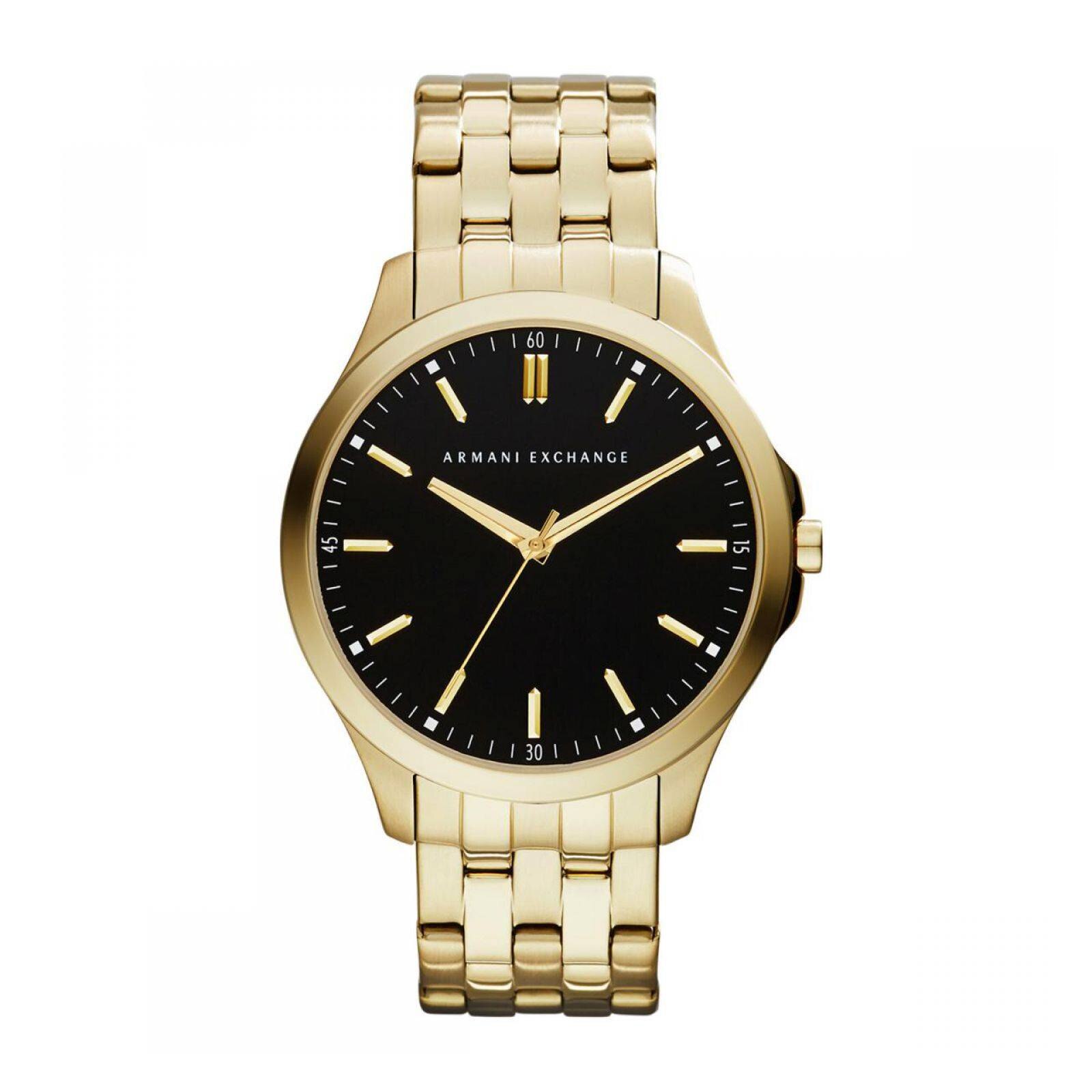 reloj armani negro con dorado