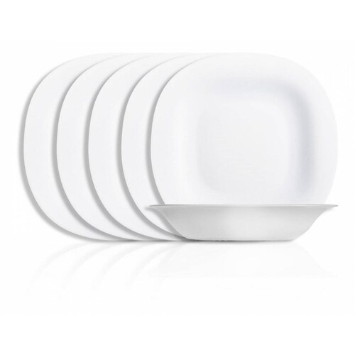 Vajilla De 16 Pzas Moderna De Opal Carine Luminarc. Blanca.