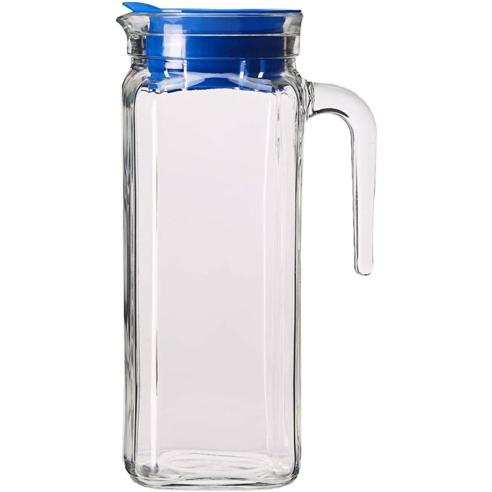 Jarra de leche japonesa jarra de vidrio jarra de agua jarra de agua para leche crema salsa té café vino jugo jarra 300 ml/550 ml 300 ml, azul 