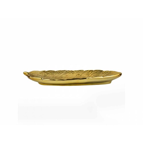 Figura Decorativa Centro de Mesa Hoja Plum