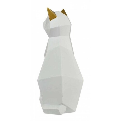 Figura Gato Siamés Geométrico Negro Dma-1038 Blanco