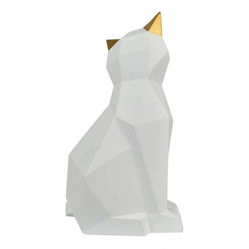 Figura Gato Siamés Geométrico Negro Dma-1038 Blanco