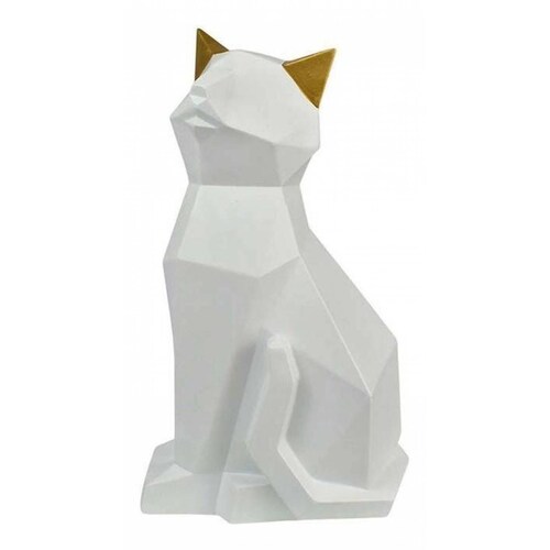 Figura Gato Siamés Geométrico Negro Dma-1038 Blanco
