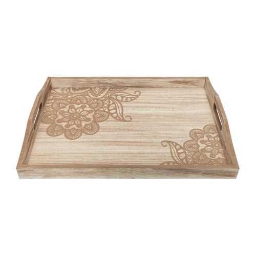 Charola Mandala Prosperidad Love & Lemons CCH-5130 de MDF Natural 