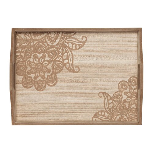 Charola Mandala Prosperidad Love & Lemons CCH-5130 de MDF Natural 