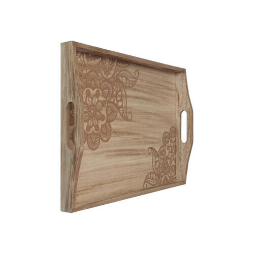 Charola Mandala Prosperidad Love & Lemons CCH-5130 de MDF Natural 