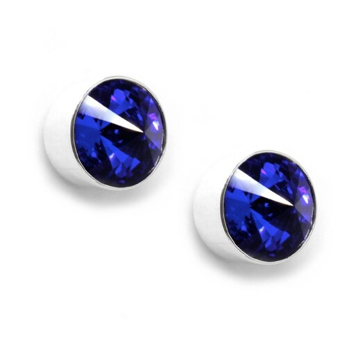 Aretes Azules de Plata .925 Joyería Zvezda