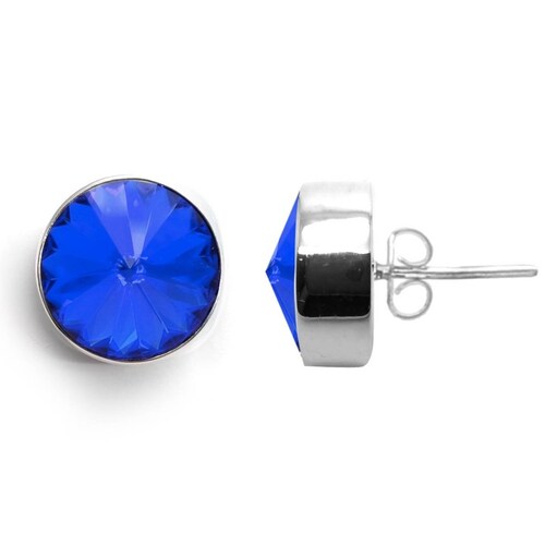 Aretes Azules de Plata .925 Joyería Zvezda