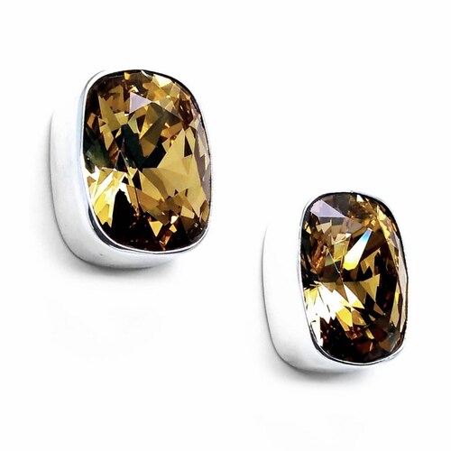 Aretes Ámbar de Plata .925 Joyería Zvezda 