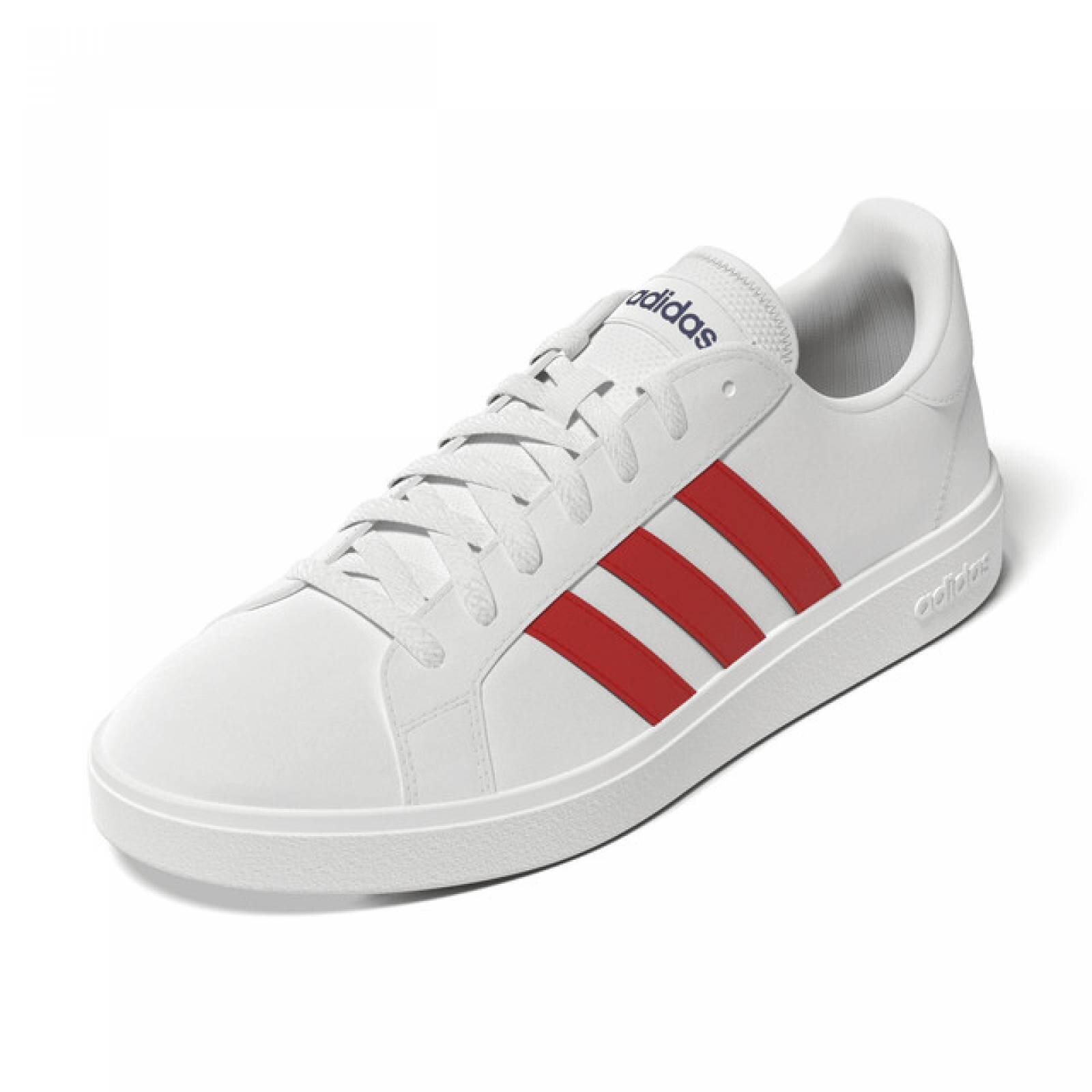 Tenis adidas blancos best sale con franjas de colores