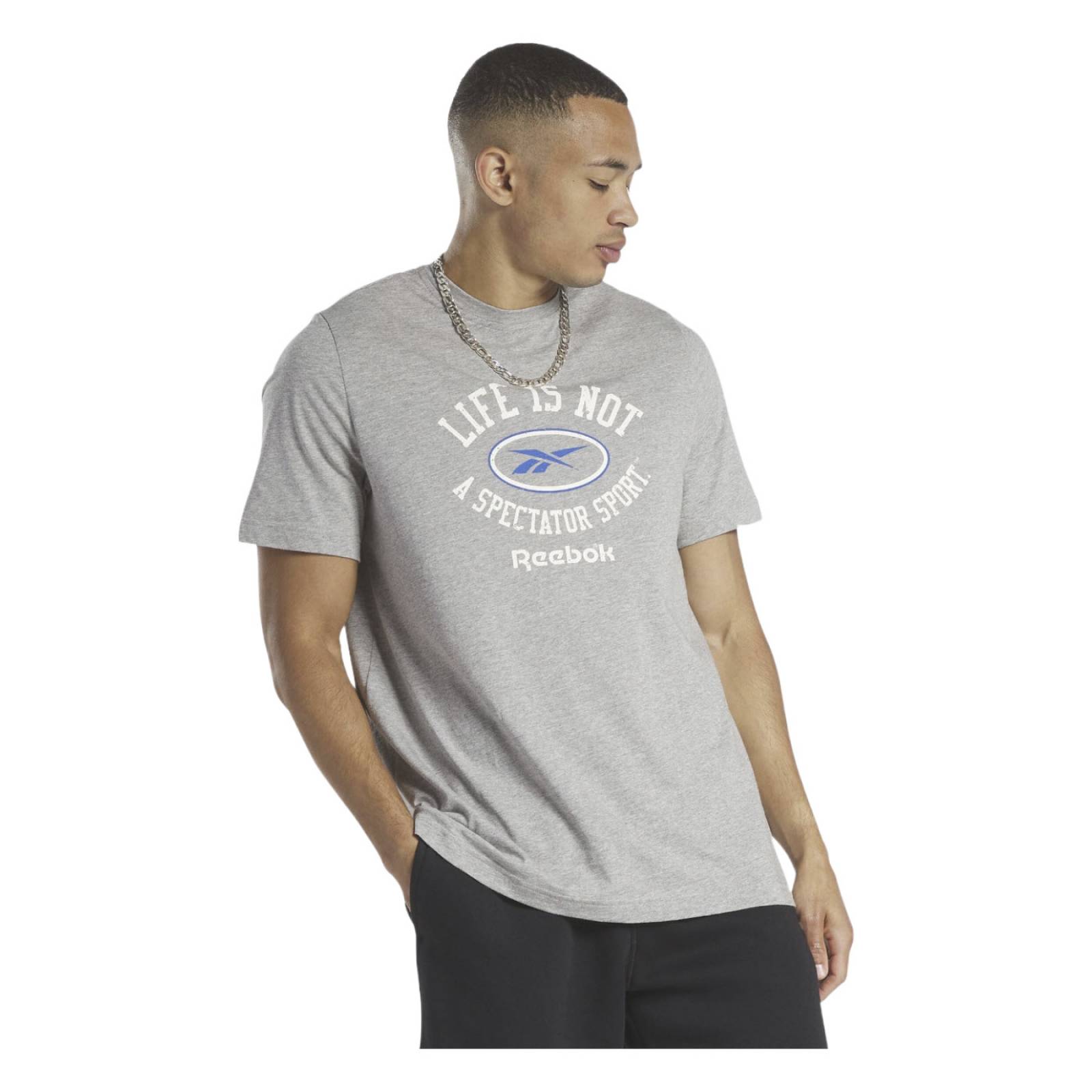 Camisetas reebok store hombre gris