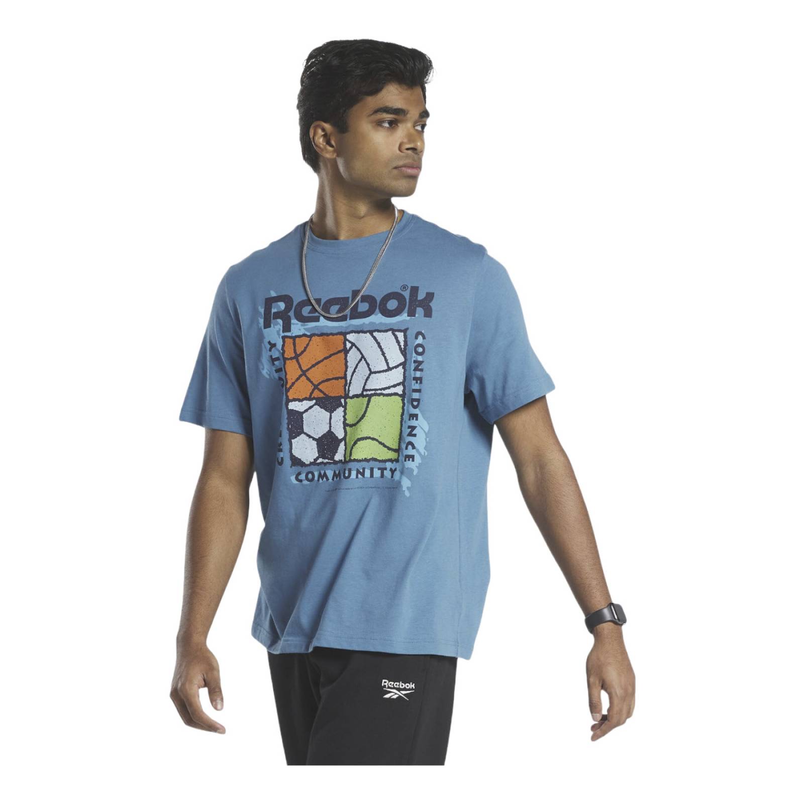 Camiseta reebok classic clearance hombre plata