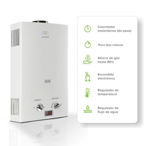 AVERA Calentador Boiler de Agua Instantáneo para Gas Natural 3 y medio servicios C16LNAT