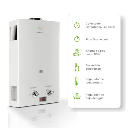 AVERA Calentador Boiler de Agua Instantáneo para Gas Natural 3 y medio servicios C16LNAT
