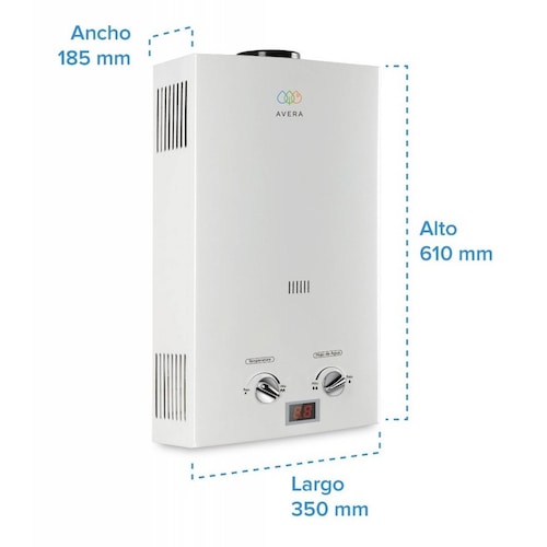 AVERA Calentador Boiler de Agua Instantáneo para Gas LP 3 y medio servicios C16L