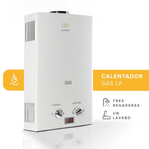 AVERA Calentador Boiler de Agua Instantáneo para Gas LP 3 y medio servicios C16L