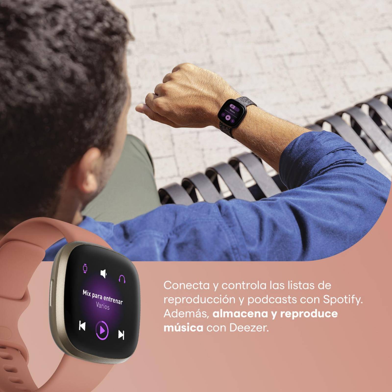 Fitbit versa smartwatch spotify online